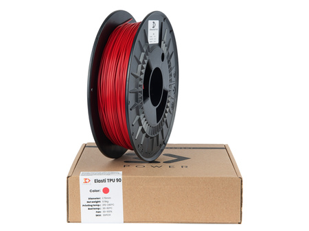 Filament 3DPower Elasti TPU 90 1.75mm Red 0.5kg